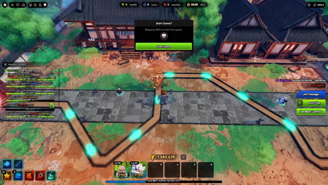Start Game confirmation dialog with the Start Game button highlighted