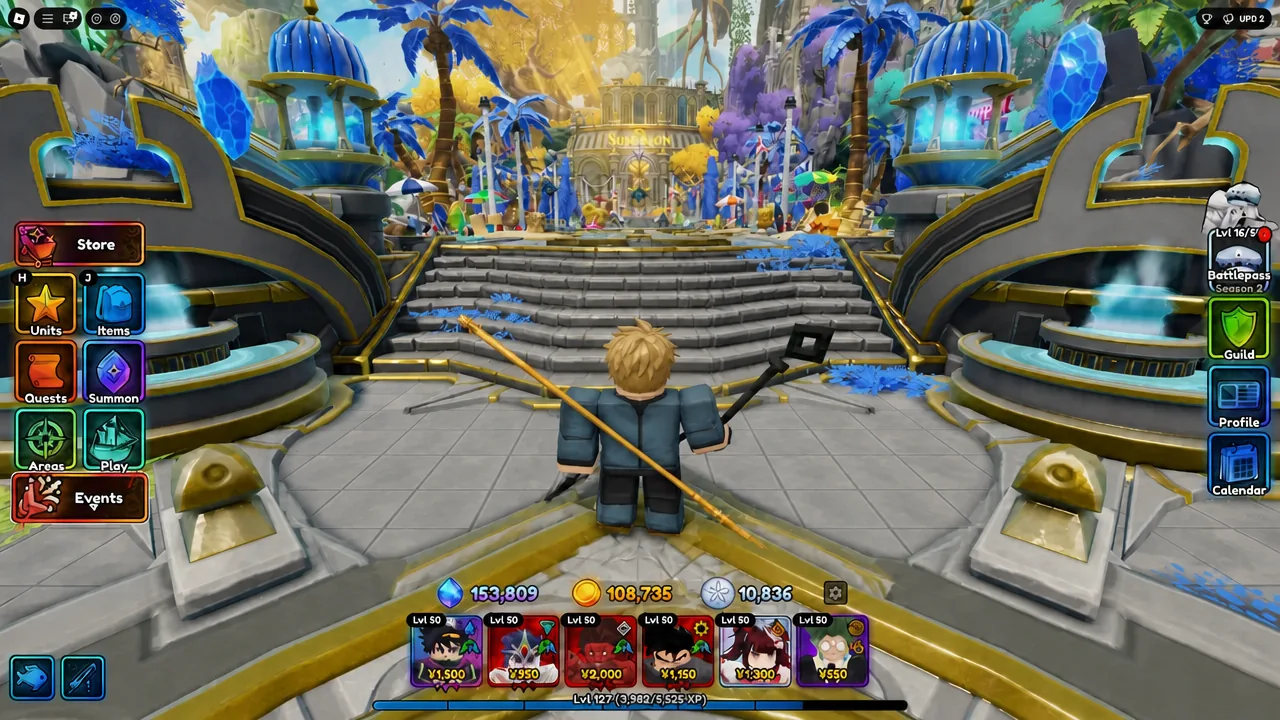 Hub screen with the Store button highlighted before opening the Summer Shop