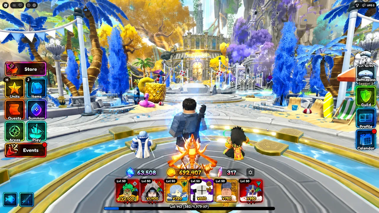 Anime Expeditions main hub with the Store button highlighted before opening the Summer Shop