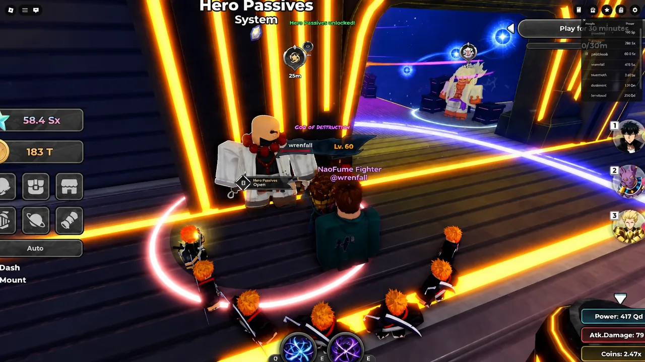 Interact prompt on the Hero Passives mentor NPC in the Anime Stars Lobby