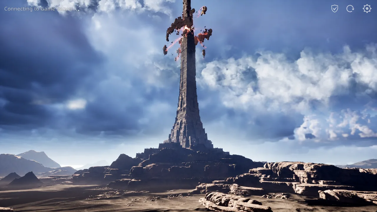 Architect title screen with the prompt to press and enter the Forsaken Land