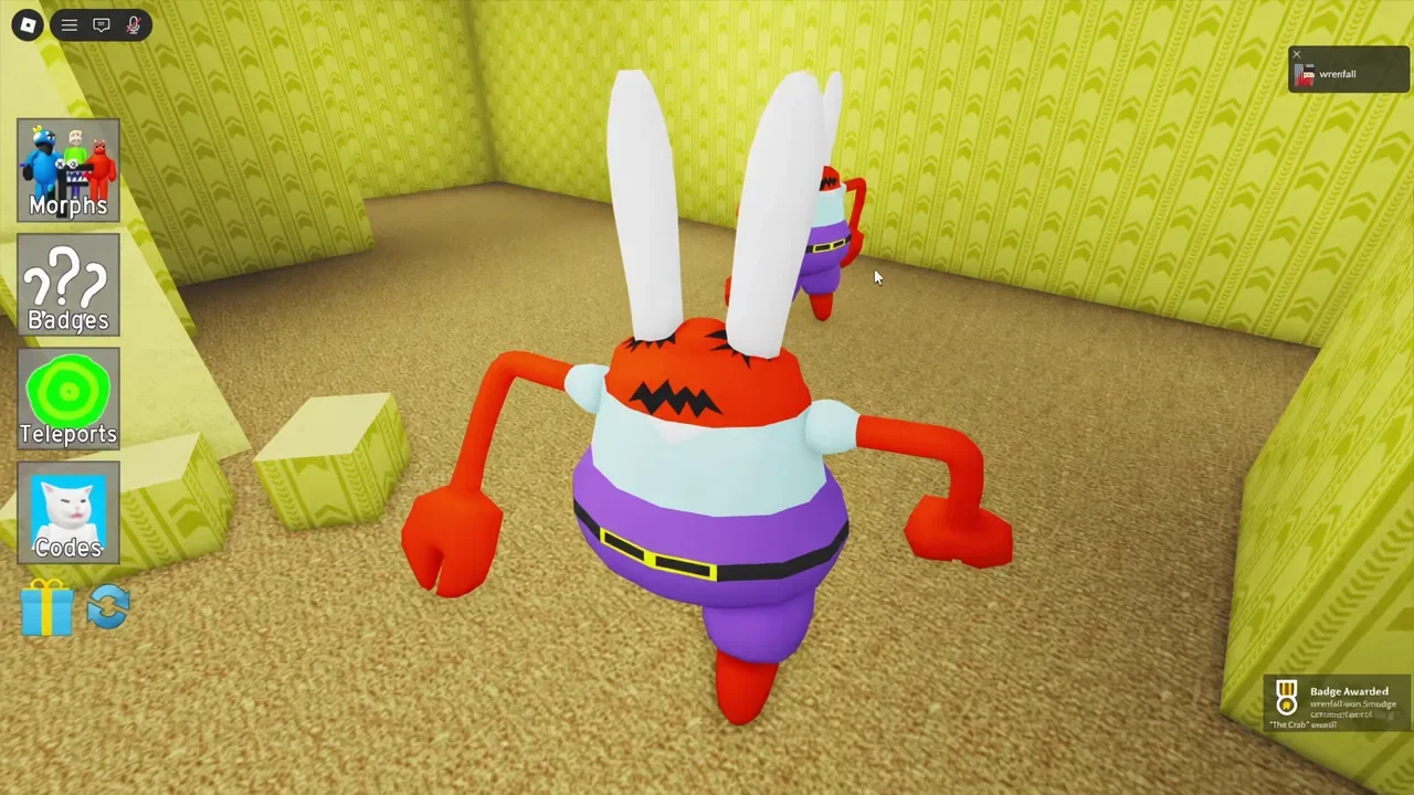 Badge Awarded notification appearing as the player walks into a large NPC