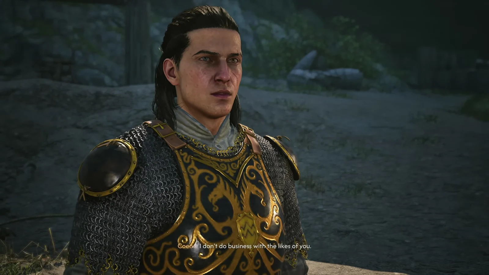 Coen fighting uniformed distillery guards in the forest camp