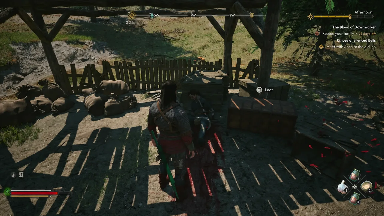 Loot prompt displayed next to the rebel stash chest inside the flooded cavern