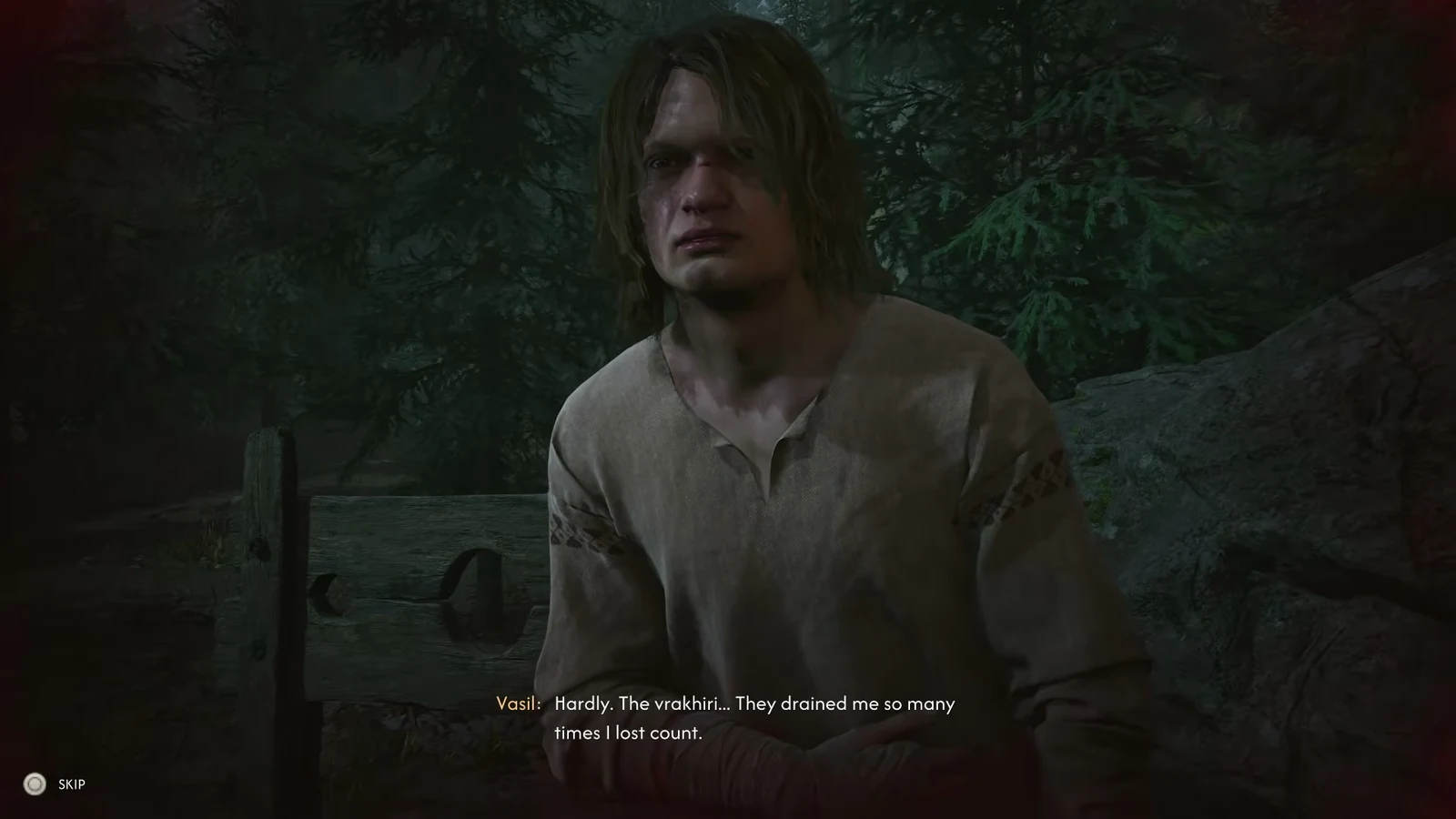 Vasil speaking to Coen in a dialogue scene after being freed from the pillory
