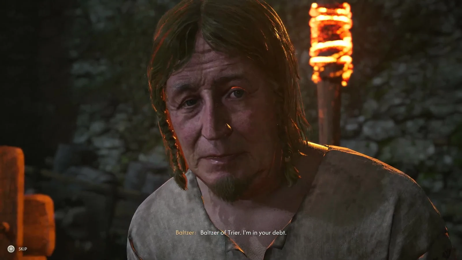 Baltzer speaking to Coen after being released from the stocks