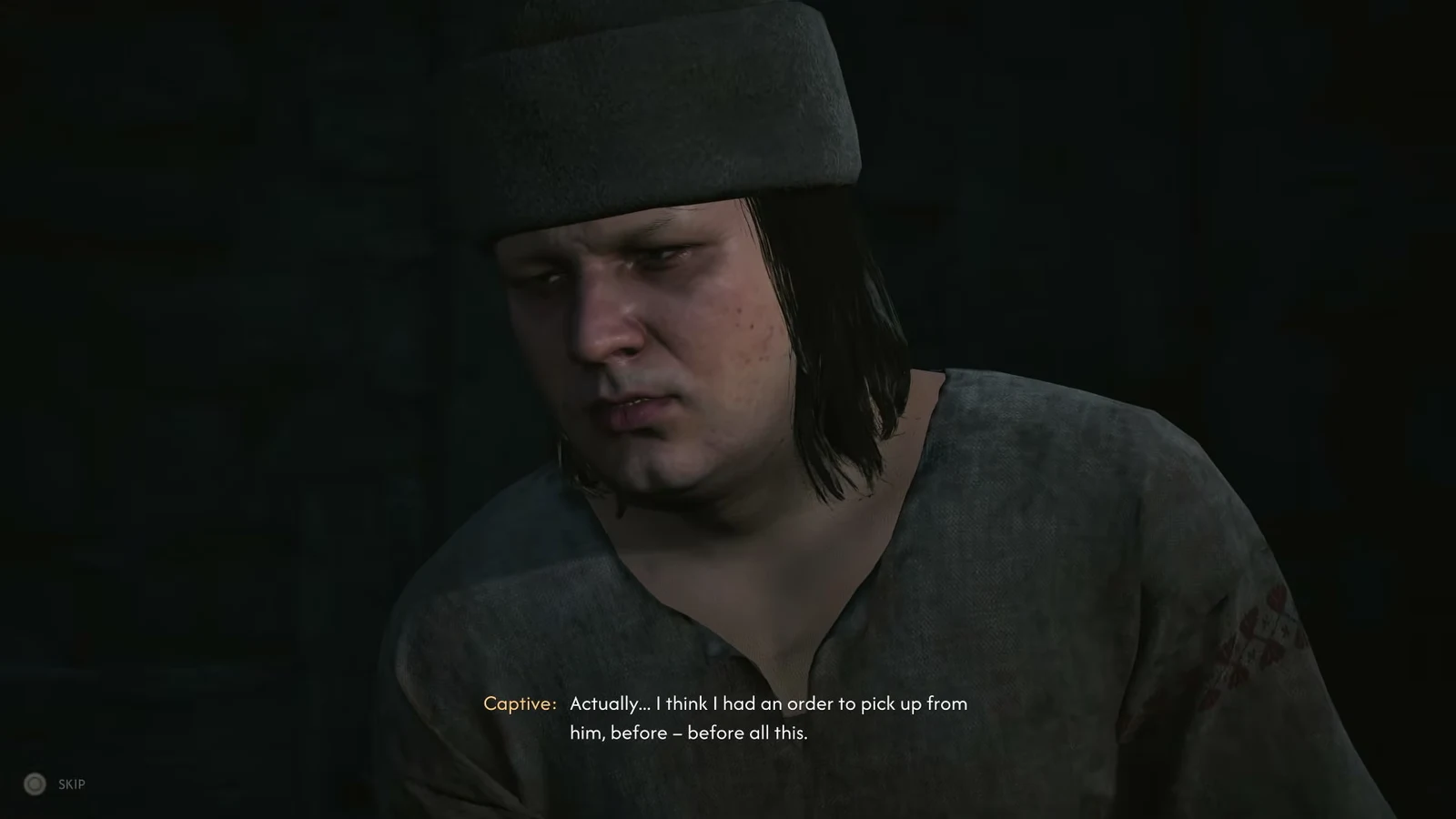 Cutscene of Coen releasing the man locked in Bakir's pillory