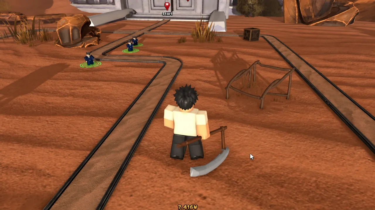 Player character approaching the doorway marked Start to begin a Pleiadys Tower wave