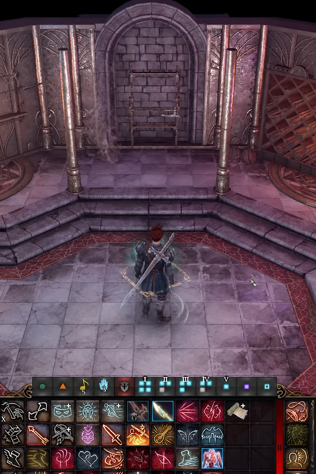 A glowing sword ability highlighted on the action bar during combat in Baldur's Gate 3