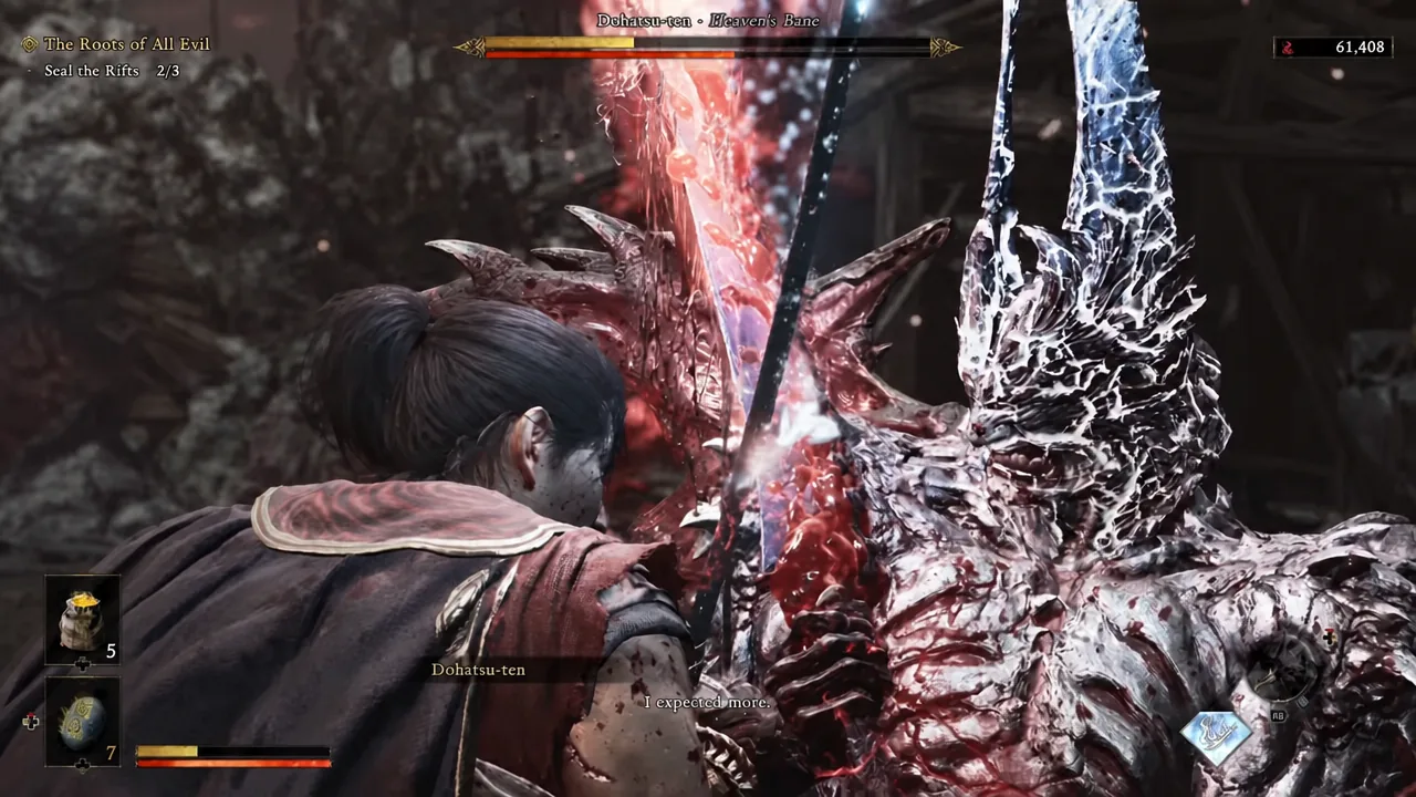 Seal the Rifts 2/3 objective on screen during the Dohatsu-ten fight