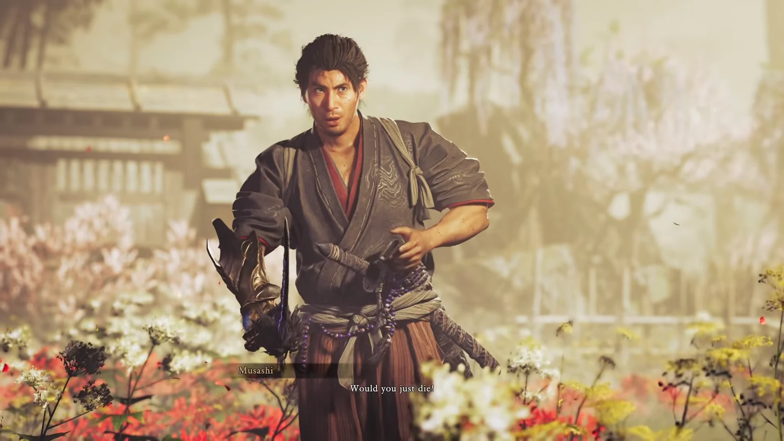 Post-battle cutscene in which Musashi's gauntlet transforms after Rasho-gan's defeat