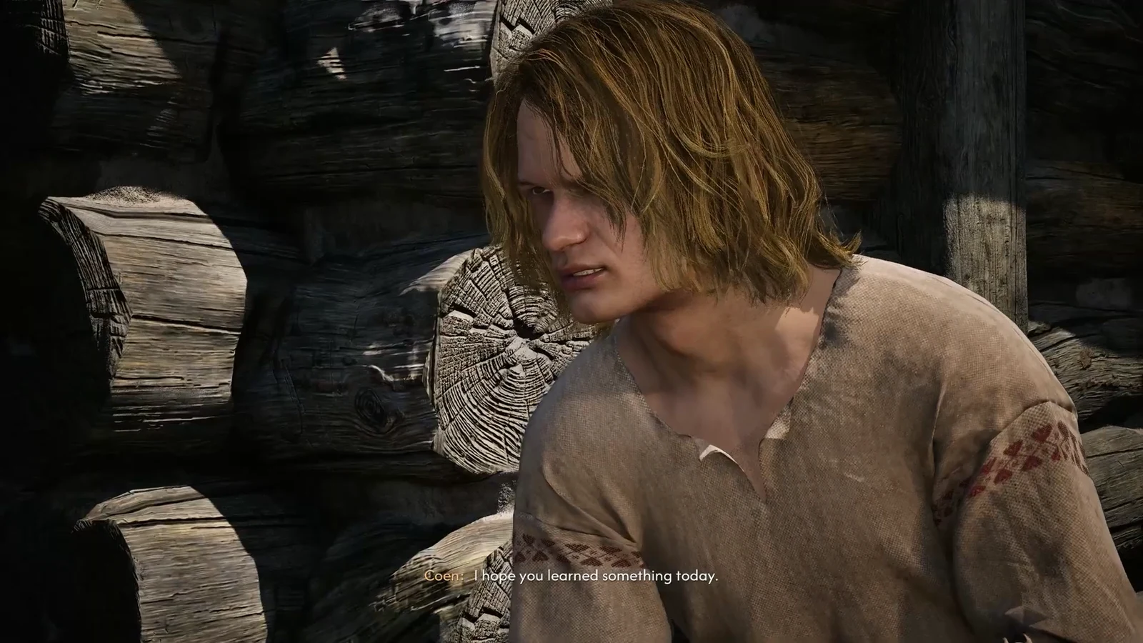 Close-up cutscene of Coen saying I hope you learned something today