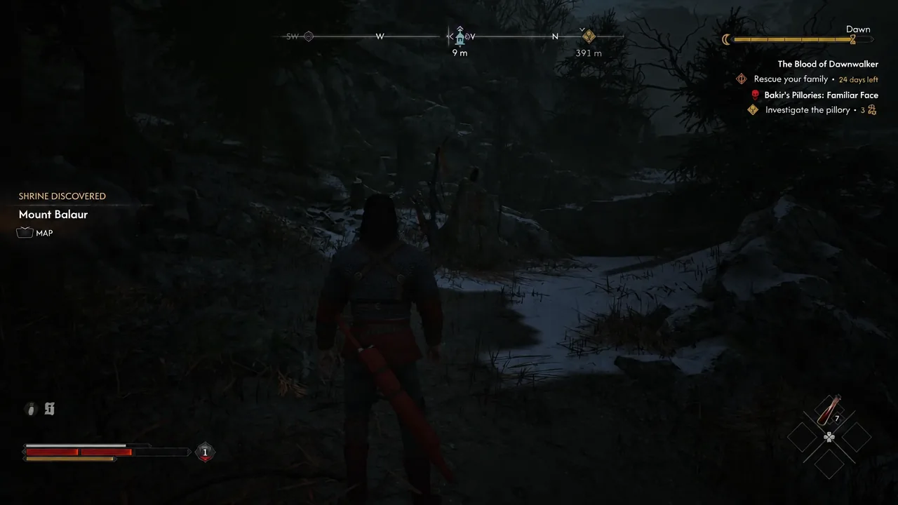 Shrine Discovered: Mount Balaur notification appears on screen with the map prompt