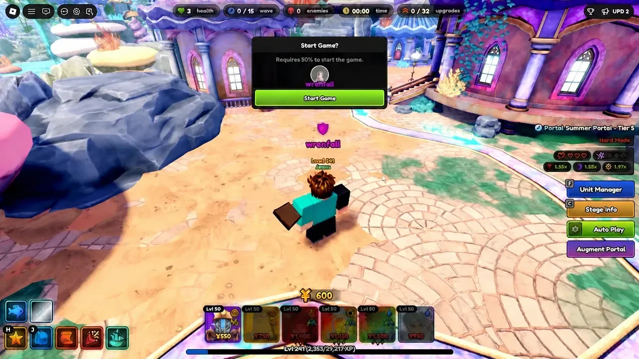 Start Game? confirmation dialog with the green Start Game button highlighted