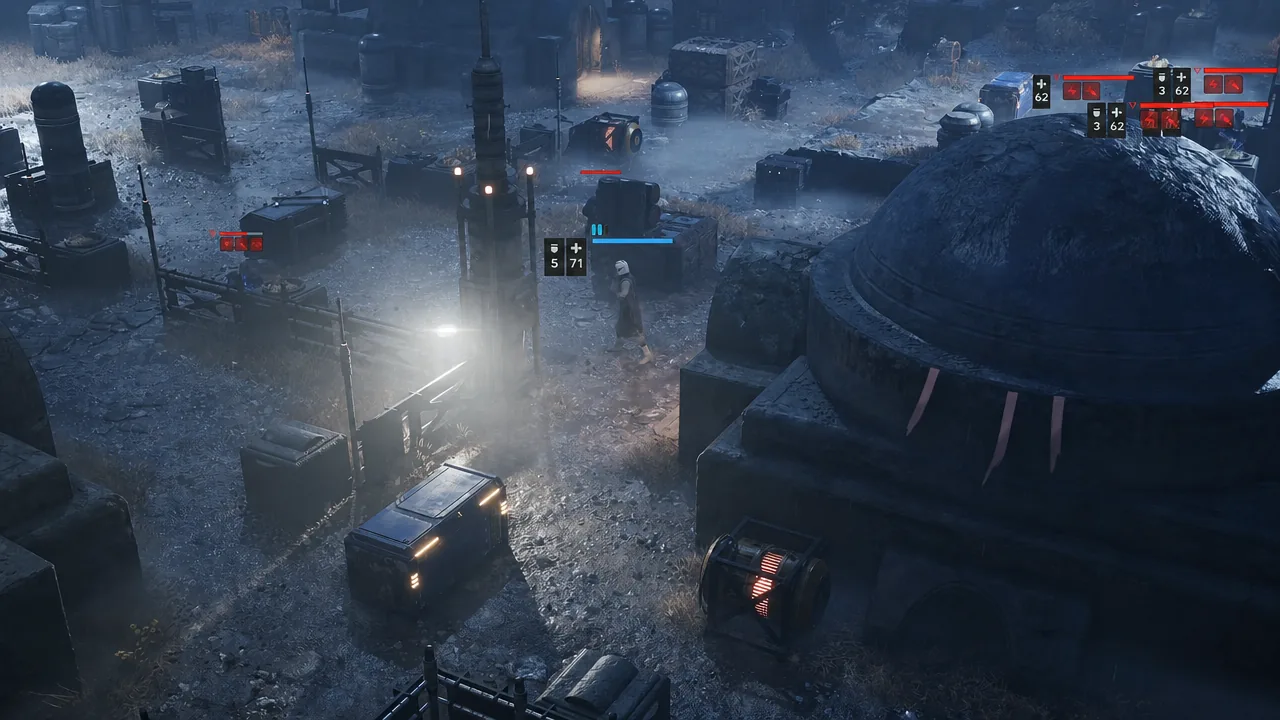 Turn-based combat screen with an enemy marked by the highlighted DISORIENTED status effect