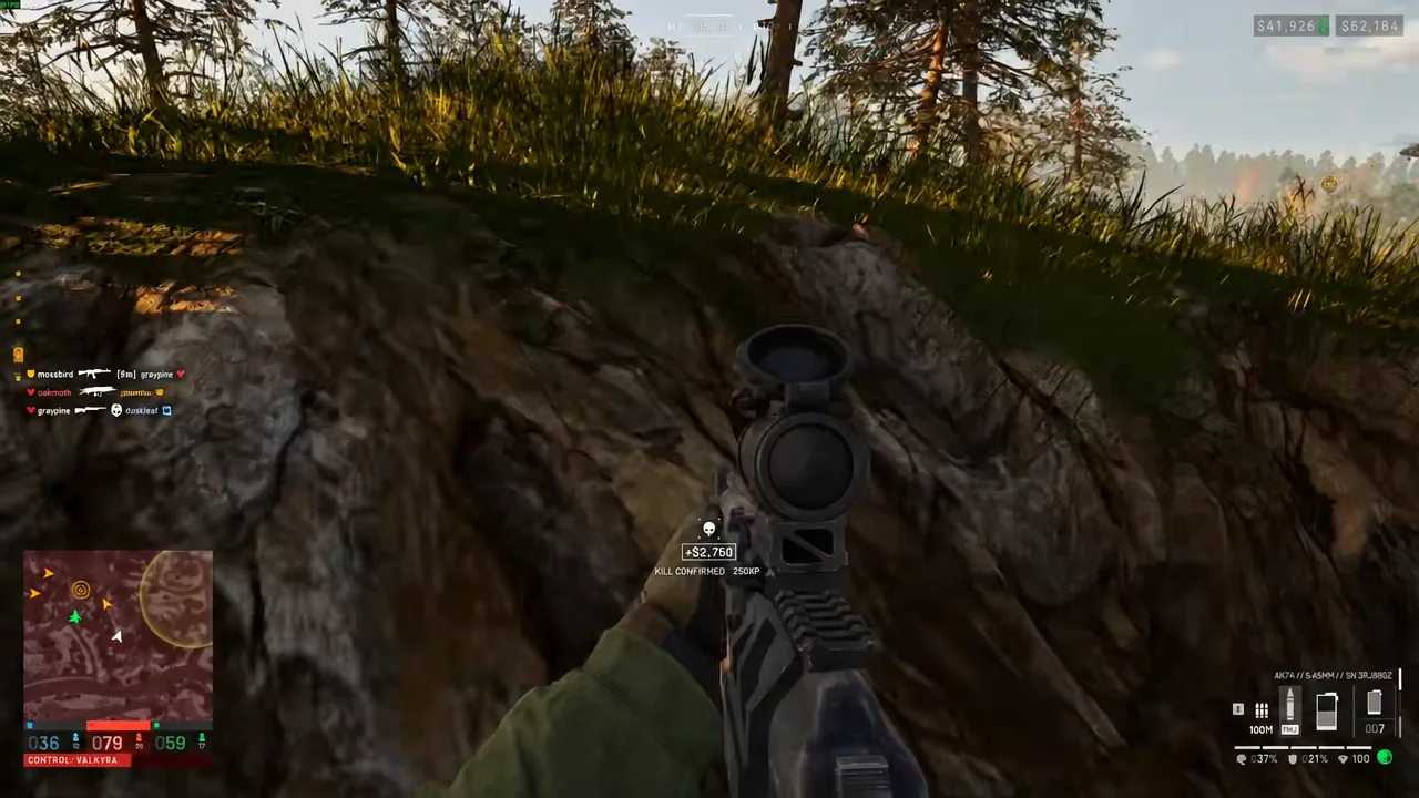Rifle aimed over cover as a kill confirmation awards role XP and cash