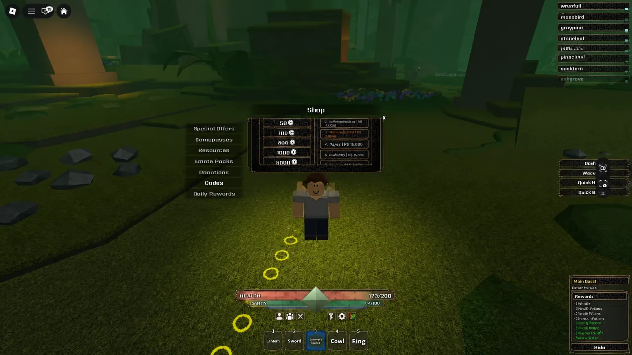 The Veil in-game shop panel with a code typed into the redemption field
