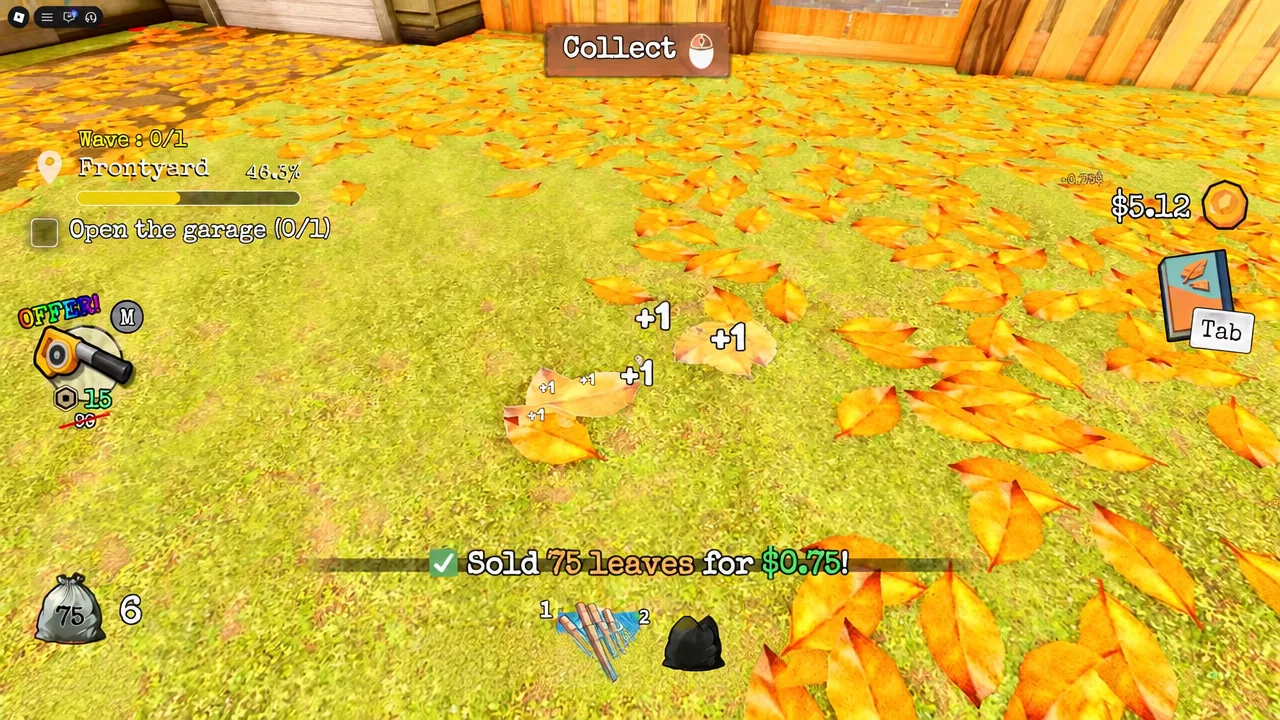 Collect prompt active during a final pass over a nearly cleared area
