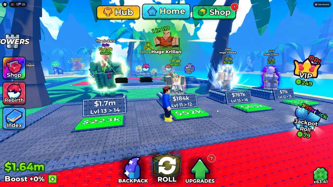 Close-up of the on-screen Pick Up prompt while interacting with a displayed unit in the hub