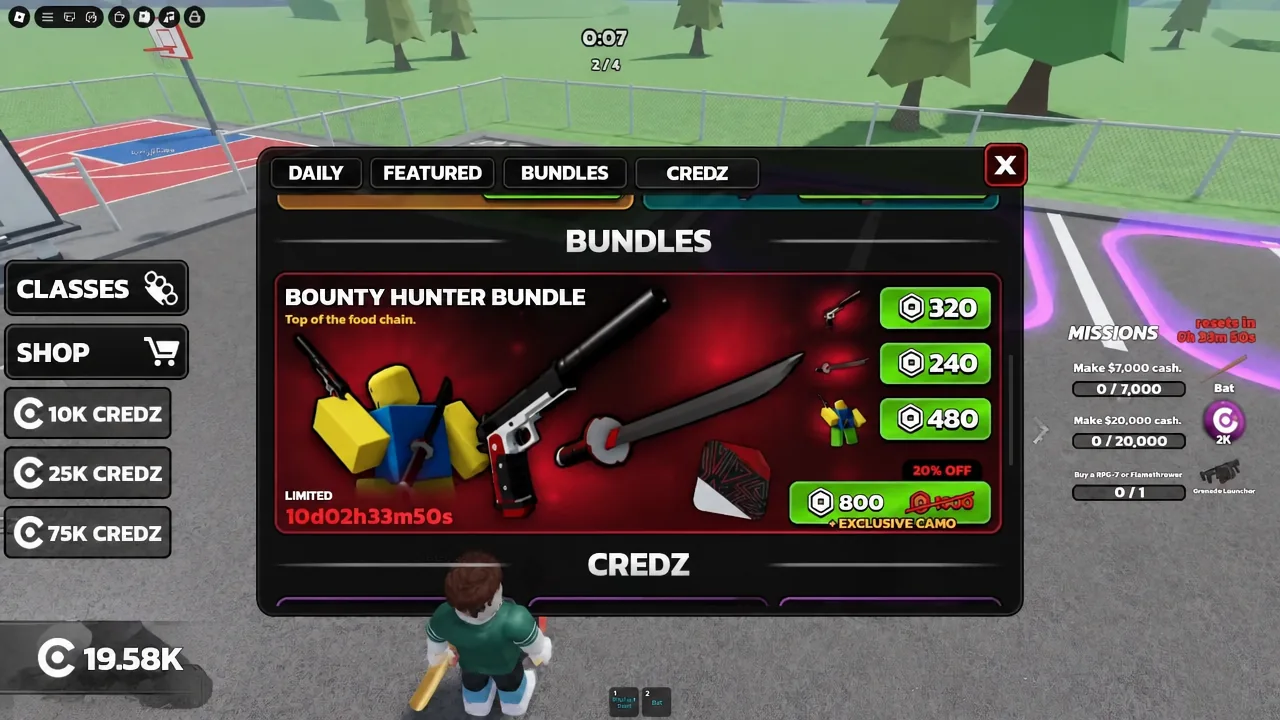 The in-game Shop with the Bundles tab open, listing the Bounty Hunter Bundle and its prices
