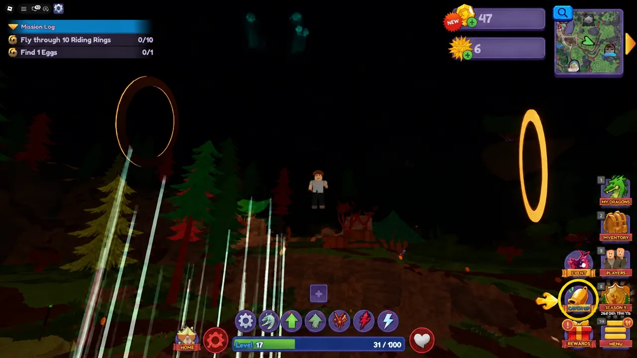 Gameplay screen with the Camp button highlighted on the right-hand menu