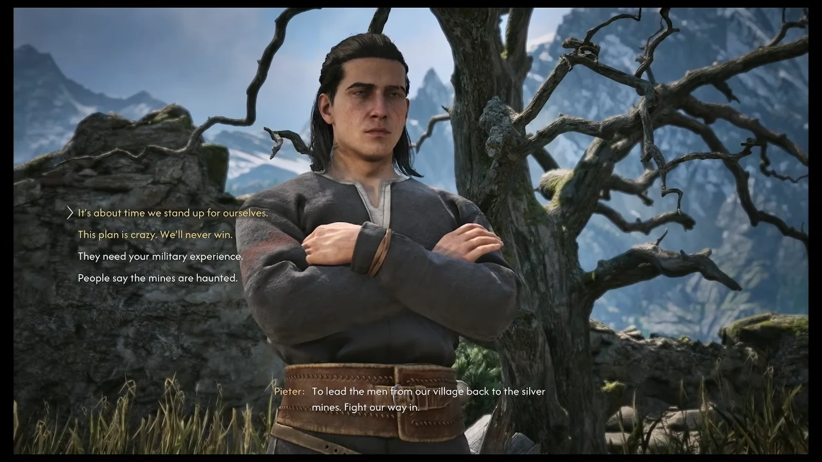 Dialogue wheel with the option about standing up for ourselves highlighted