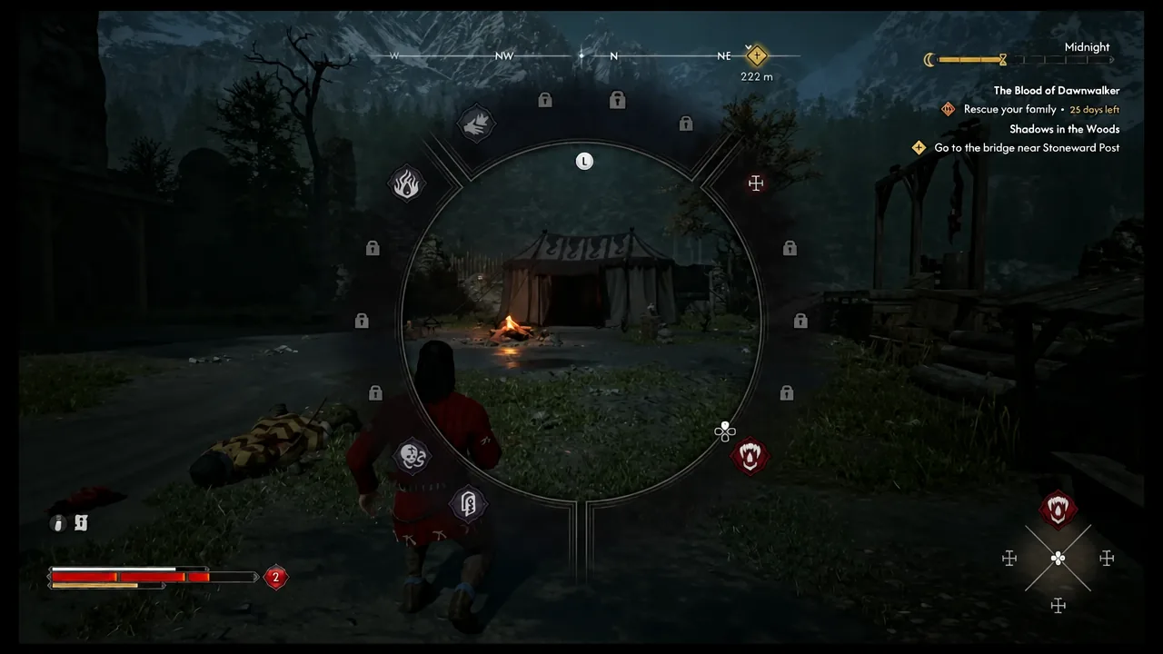 Coen speaking with Mert outside the camp walls in the closing cutscene