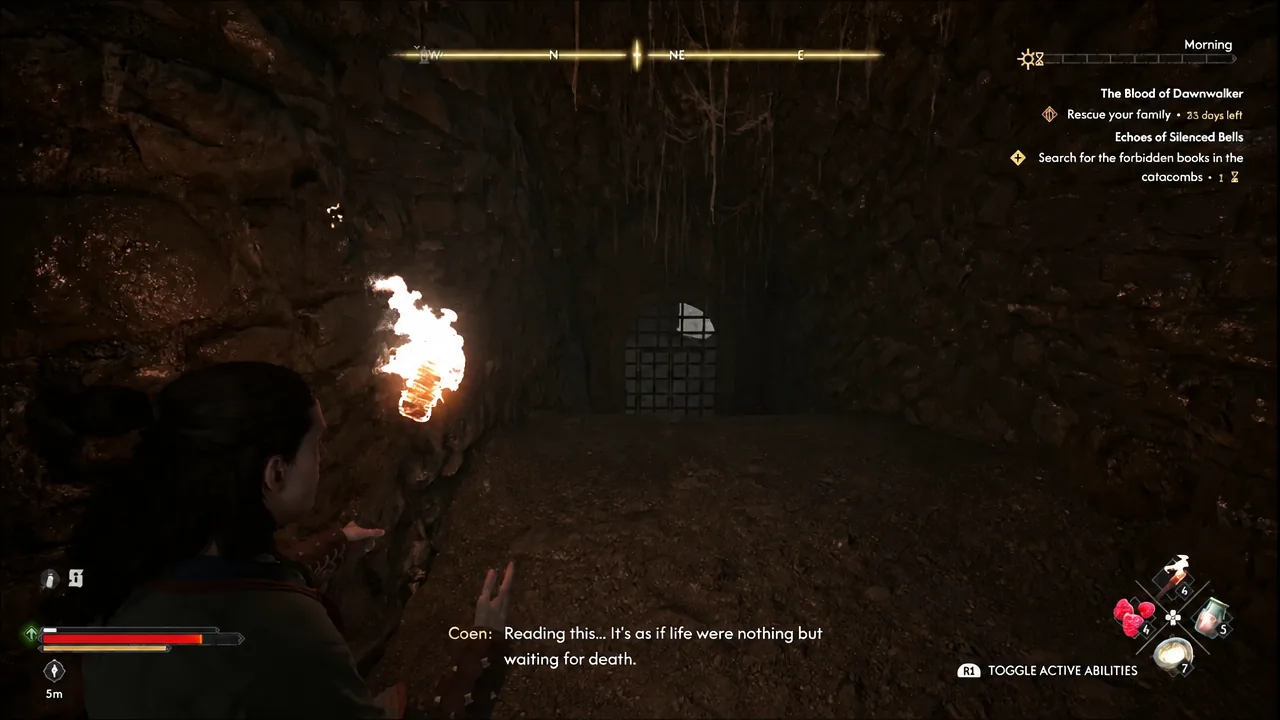 Leonica performing a blood ritual in a candlelit chamber deep in the catacombs