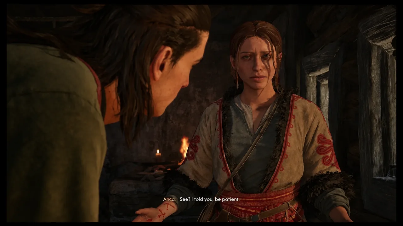 Anca telling Coen "See? I told you to be patient" after the hidden text appears