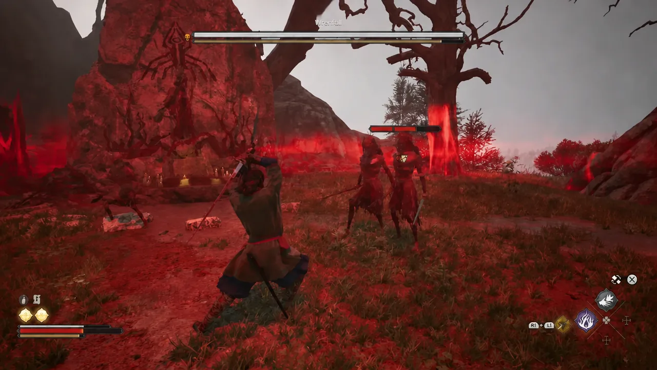 The Ancient Circle clearing in St. Tyna's Grove with the altar sitting before the carved rock