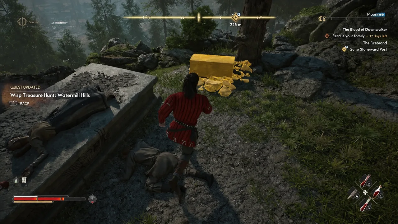 Blood of Dawnwalker: Wisp Treasure Hunt Watermill Hills Walkthrough