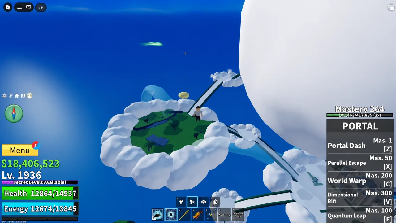 Golden cloud drifting over Lower Skylands during the chest chase event