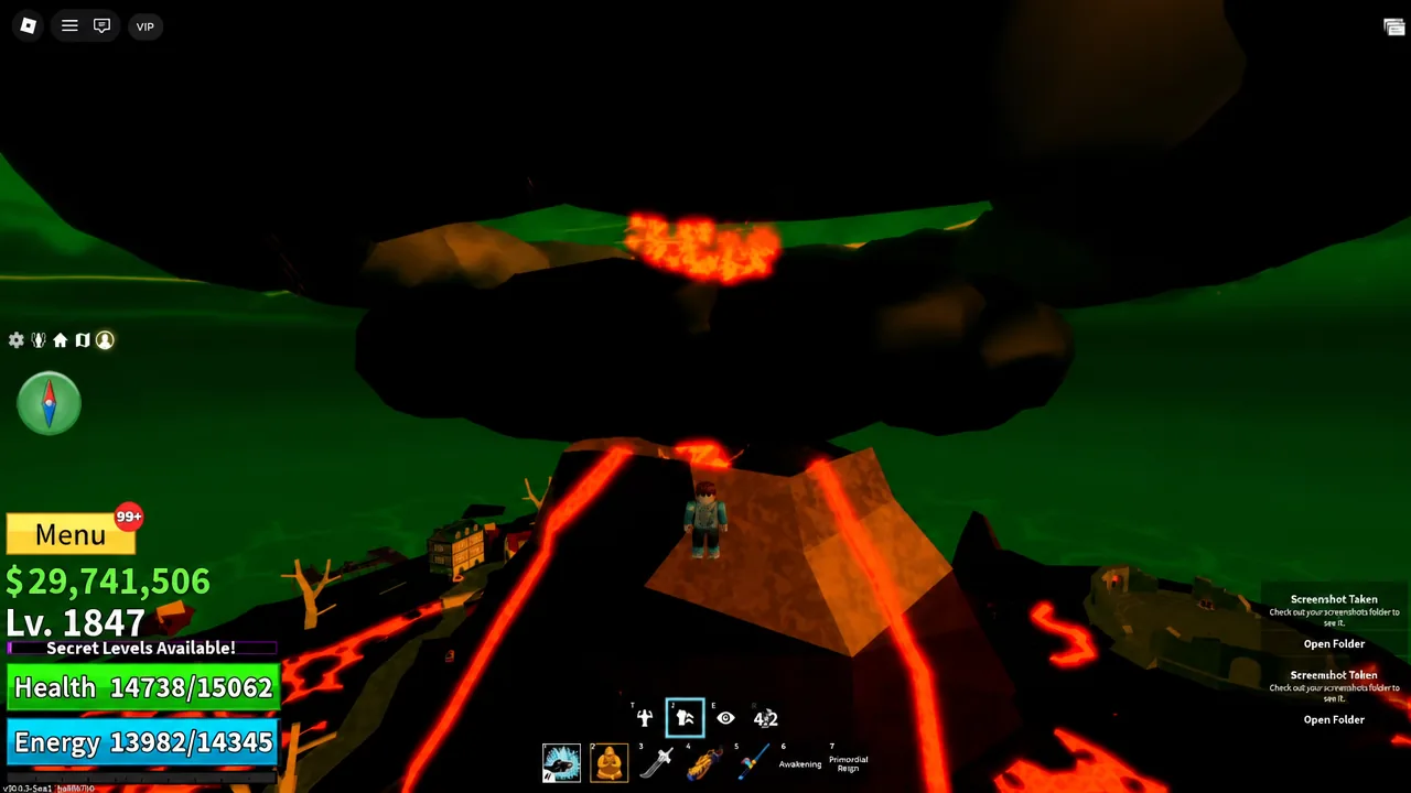 Inside the volcano on Magma Village, where the Magma Drill secret plays out