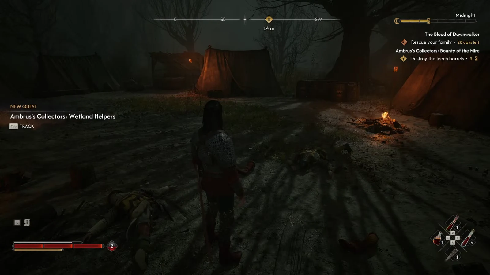 Quest notification for Ambrus's Collectors: Wetland Helpers with the Tab track prompt