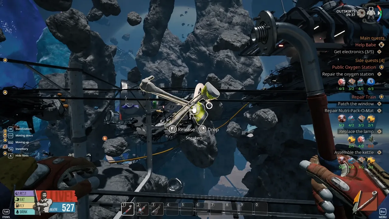 The GOTTA DO IT achievement banner appearing after the sneakers land on the power line