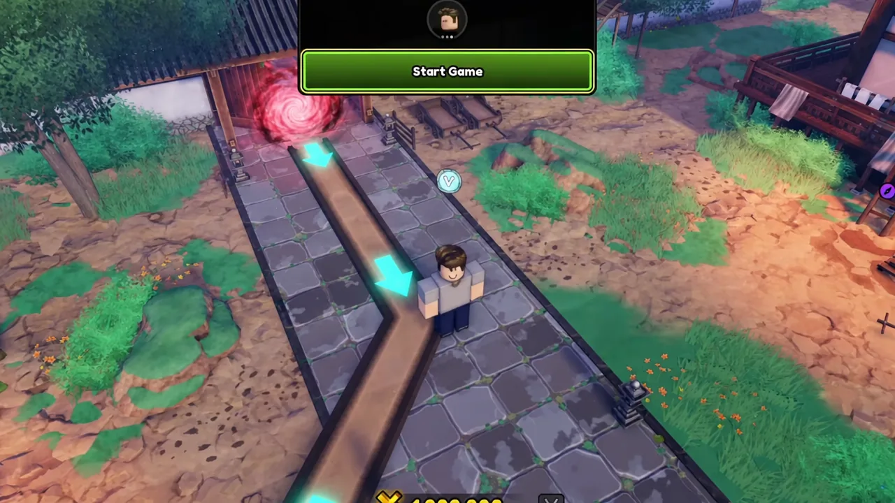 Start Game button highlighted at the top of the screen before beginning a run