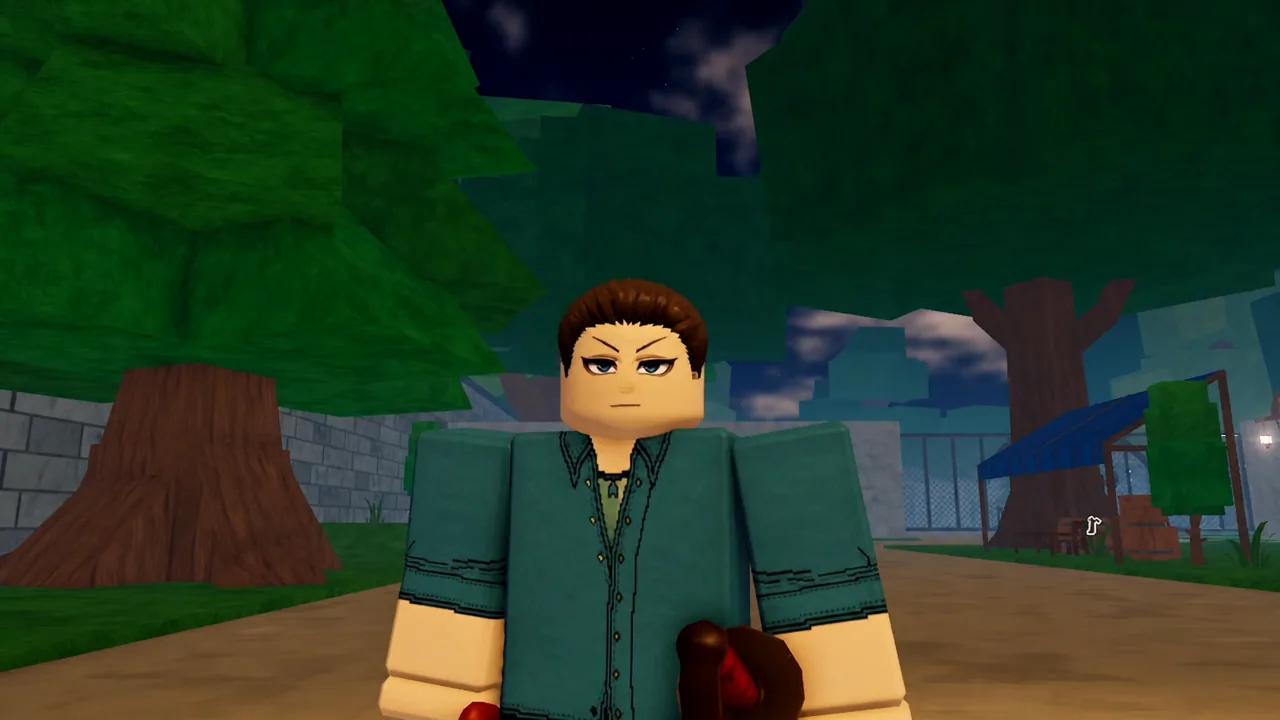 Player character standing outdoors in Grand Blue after opening Fruit Chests