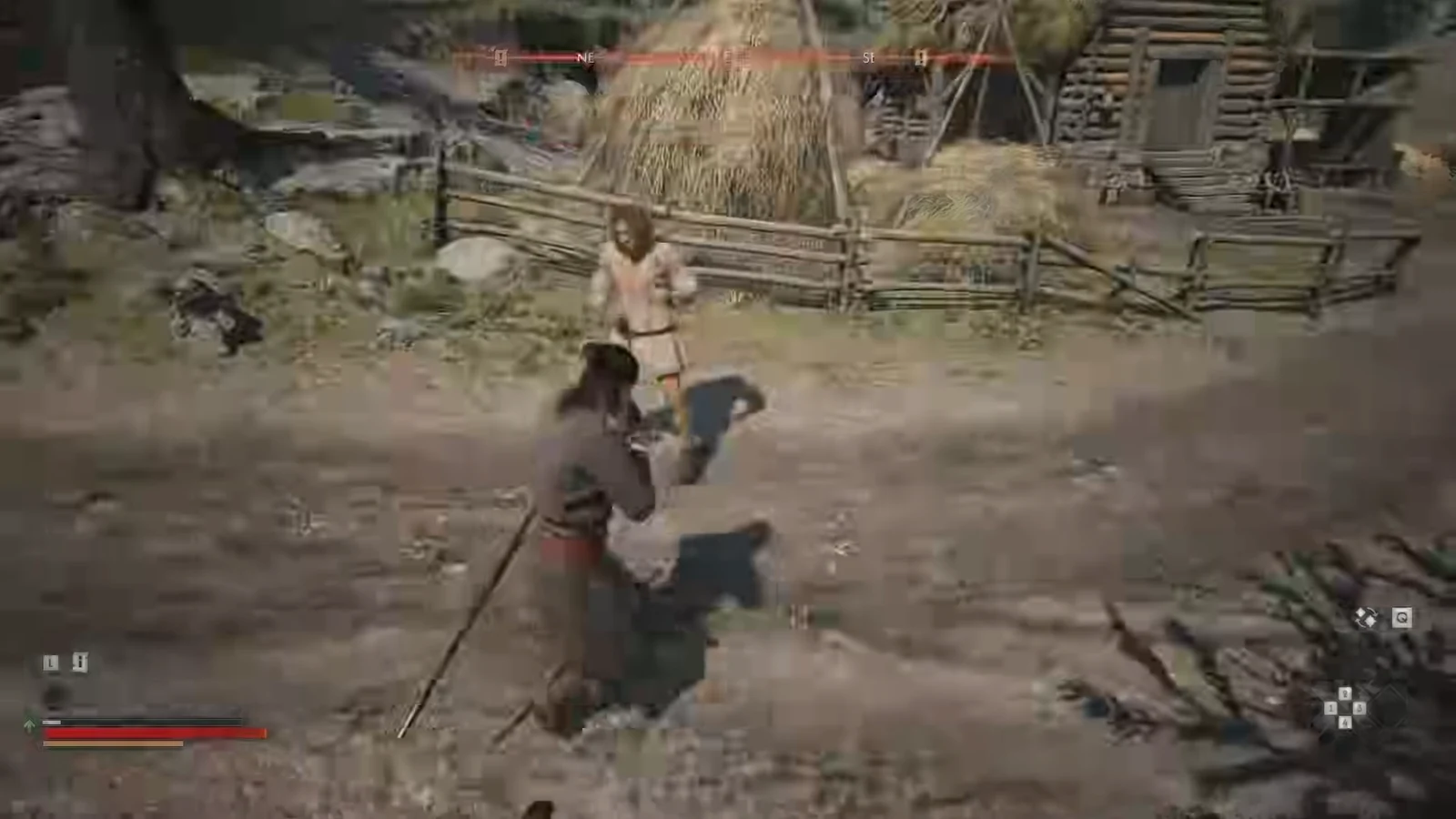 Coen trading blows with Vasil in the village lane during the Someone Needs a Lesson fistfight
