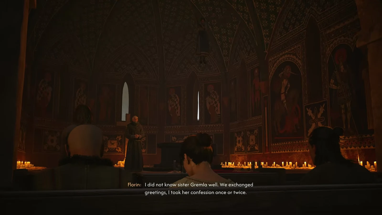 Father Florin speaks about Sister Gremla and her confession during the mass