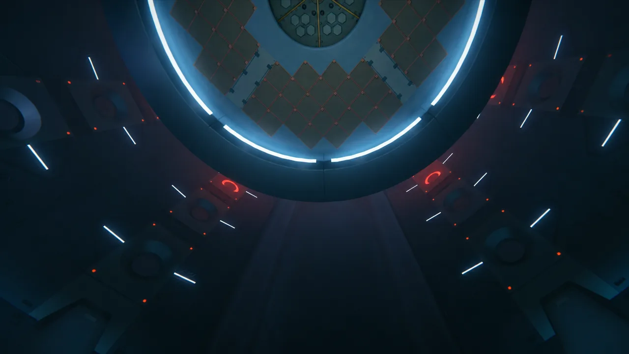 The antagonist summoning a massive mechanical beast during the Karma Core cutscene