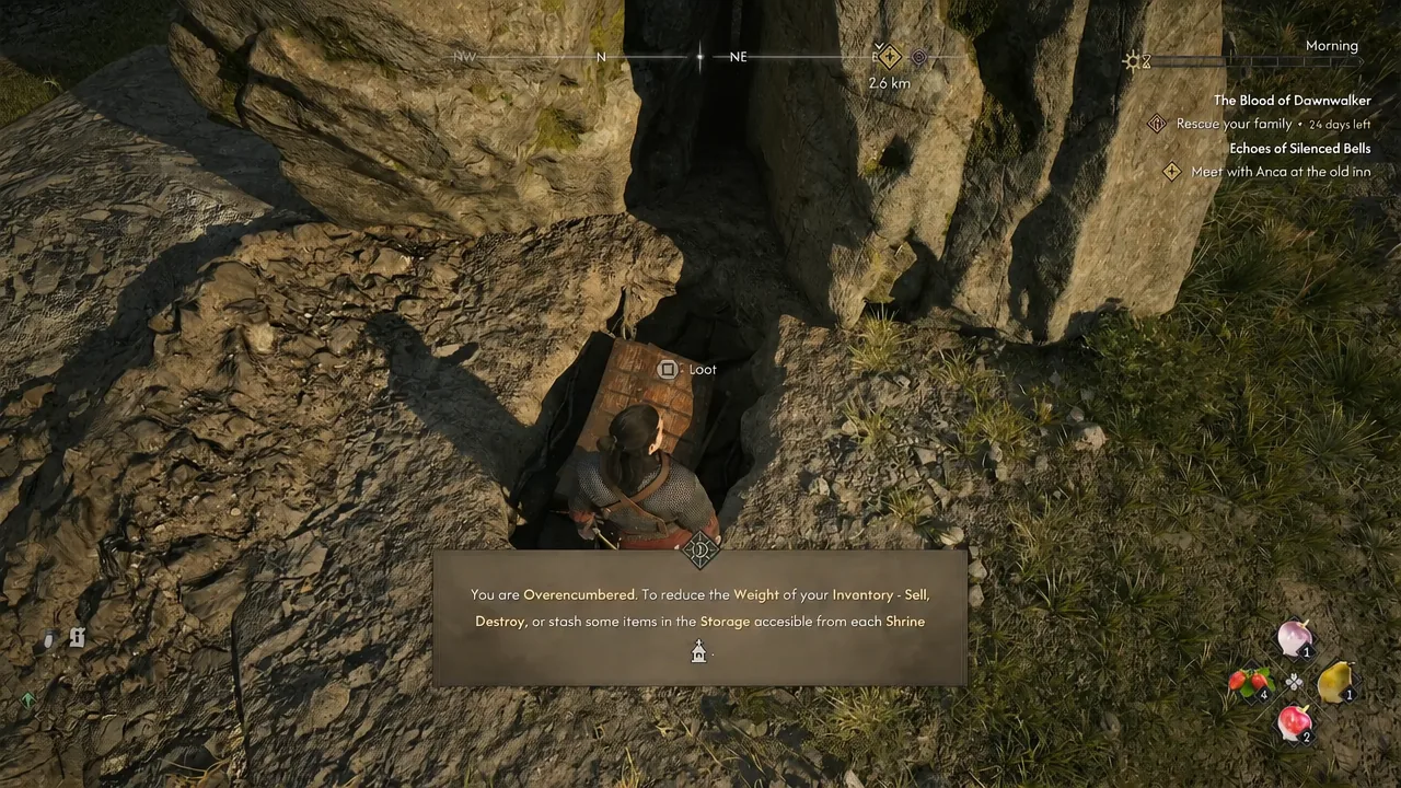 Buried wooden chest opened at the Rockfalls dig site containing the legendary chestpiece