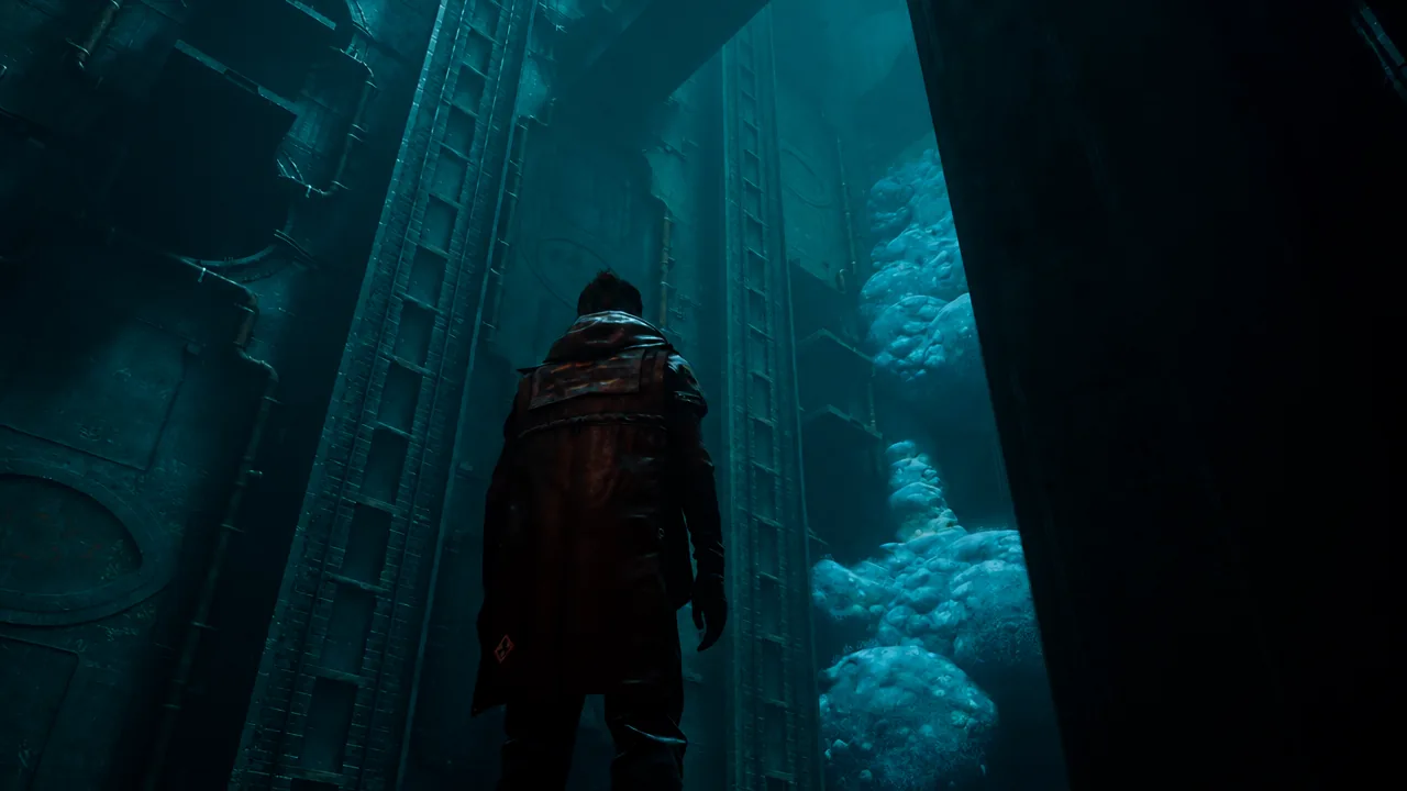 Dylan Faden walking through a distorted version of Manhattan on PS5
