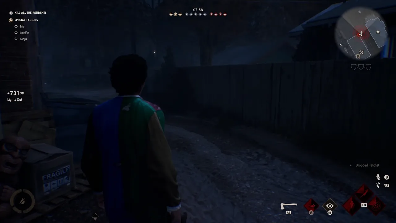 End of match result screen in Halloween after Michael clears the residents and escapes