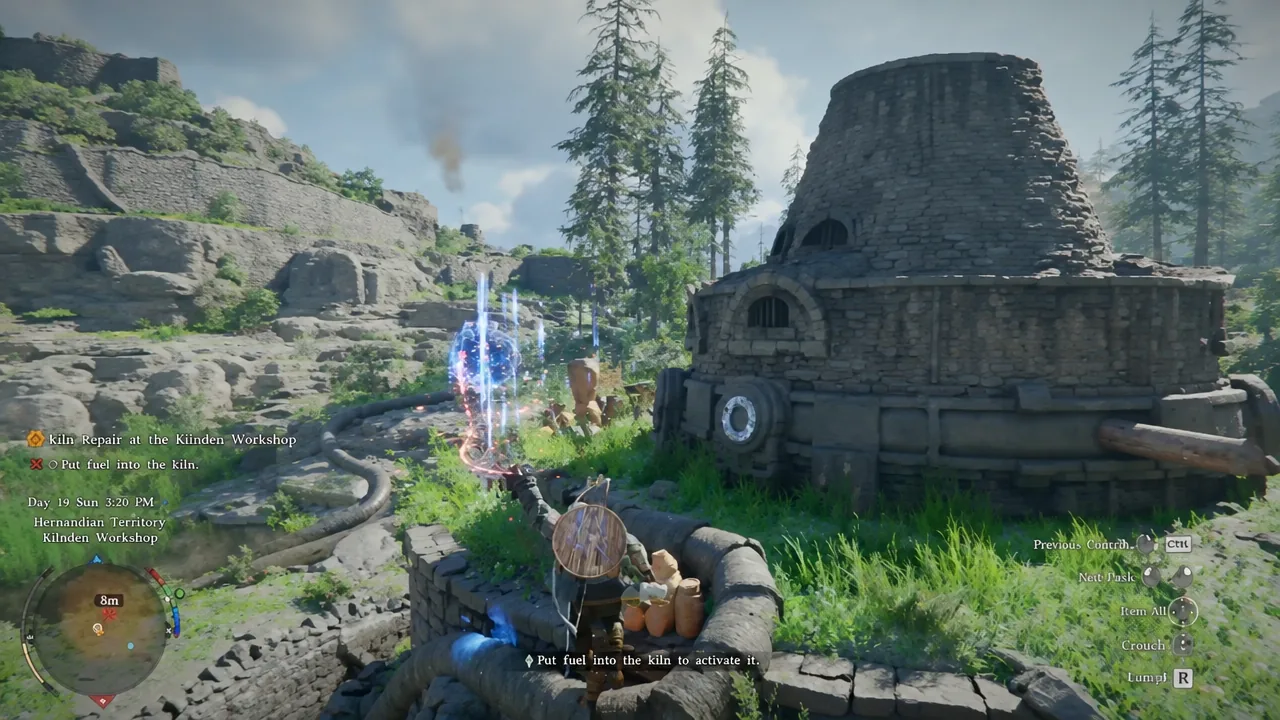 The put fuel into the kiln objective still active while searching the flooded ground near the workshop