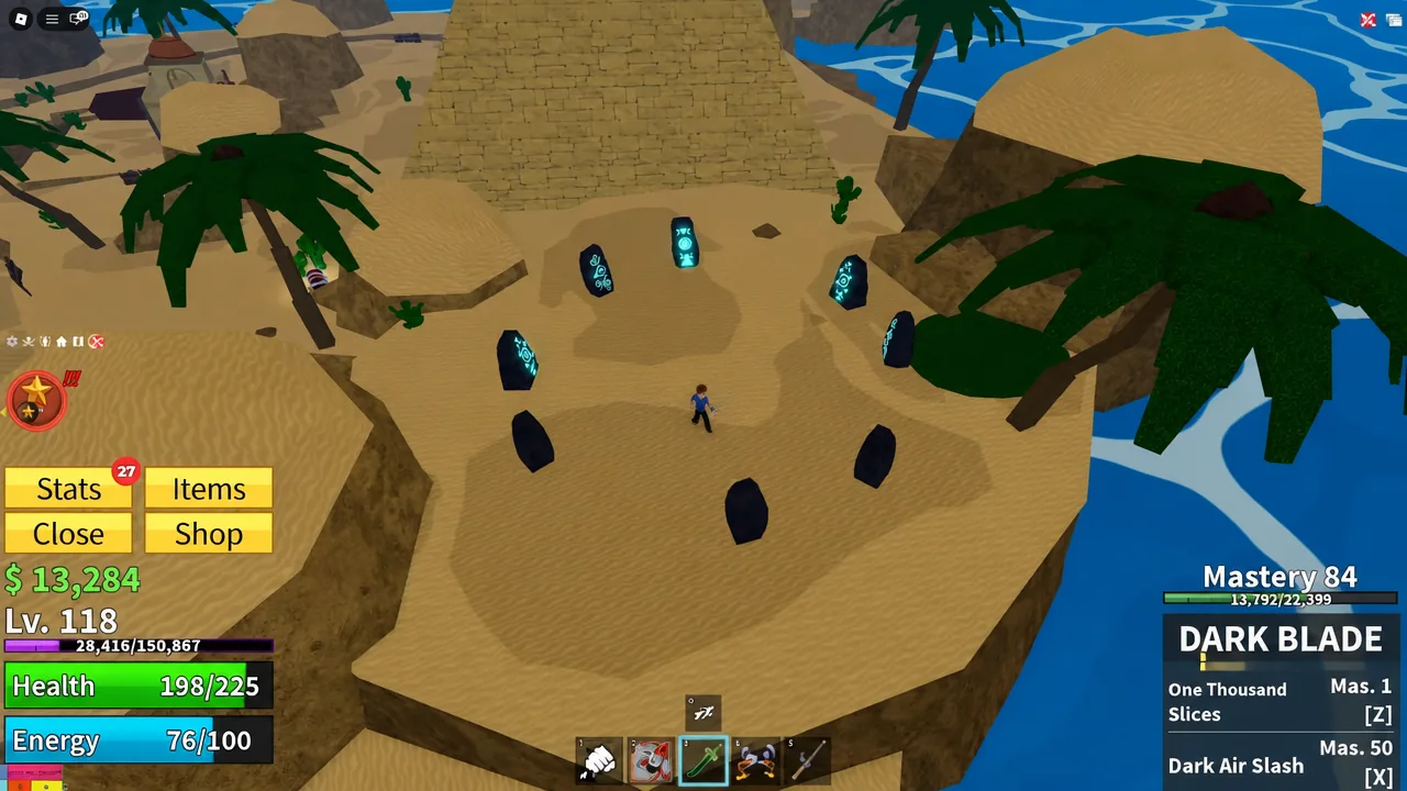 Character standing inside the activated stone circle with glowing runes on every stone