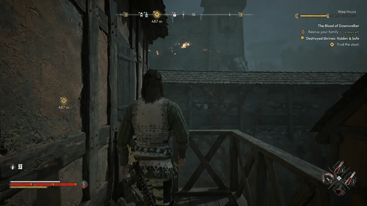 Quest tracker on the HUD updated to the Find the stash objective during gameplay