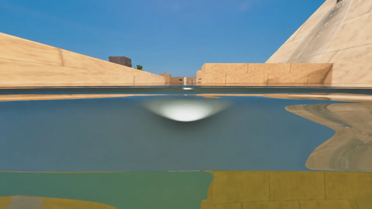 Chain of pumps and hoses routing water from the temple toward the Sphinx drains
