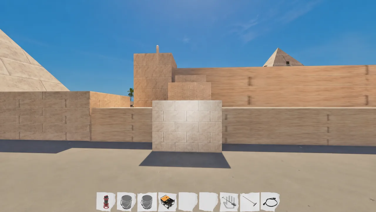 Upper temple deck of the Mystery of the Sphinx map with flooded tomb pits