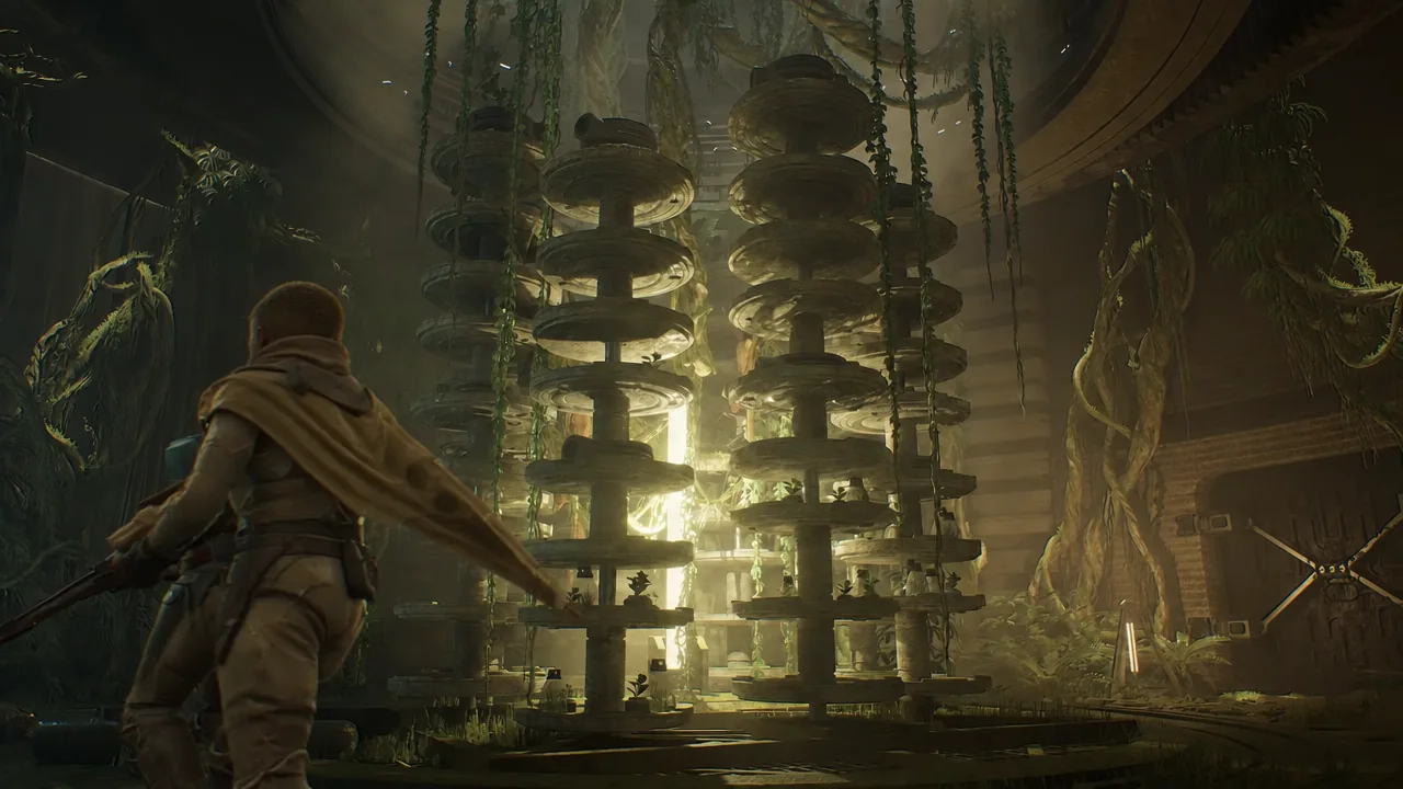 A boss releasing a wide red ground attack during an underground encounter