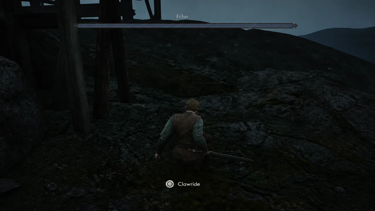 The Clawride prompt appears on screen while an Echo's health bar is still showing below.